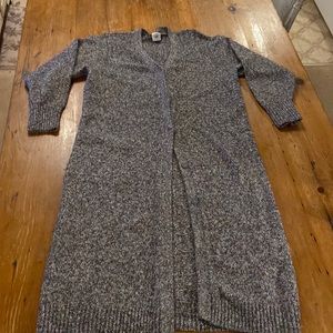 CAbi sweater coat size S but fit is oversized with glitter threads